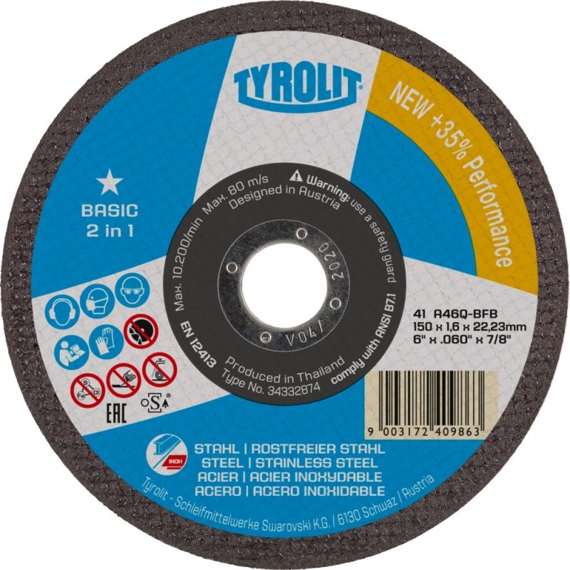 Tyrolit Basic 2in1 A60Q Cutting Disc 125x1